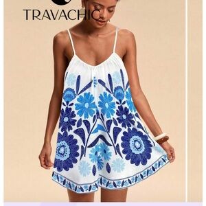 Women's Blue Floral romper